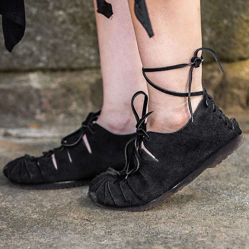 Medieval Peasant Shoes Celtic Style Lace-Ups