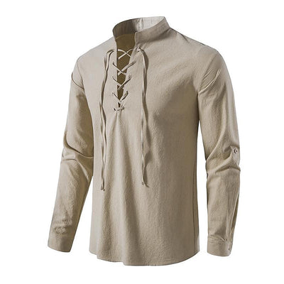 Pirate Style Cotton-Linen Blend Shirt