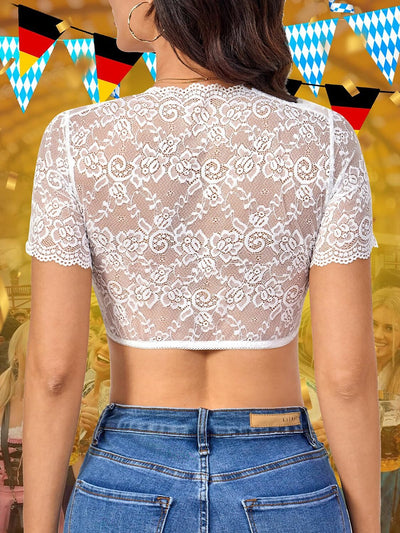Oktoberfest Traditional Dirndl Lace Blouse