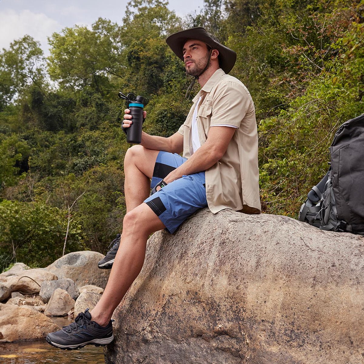 Cargo Shorts für Herren - Kurze Wanderhose für Sommer