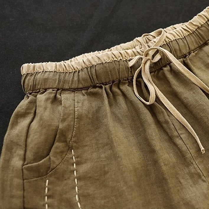 Classic Linen Loose Pants with Pocket