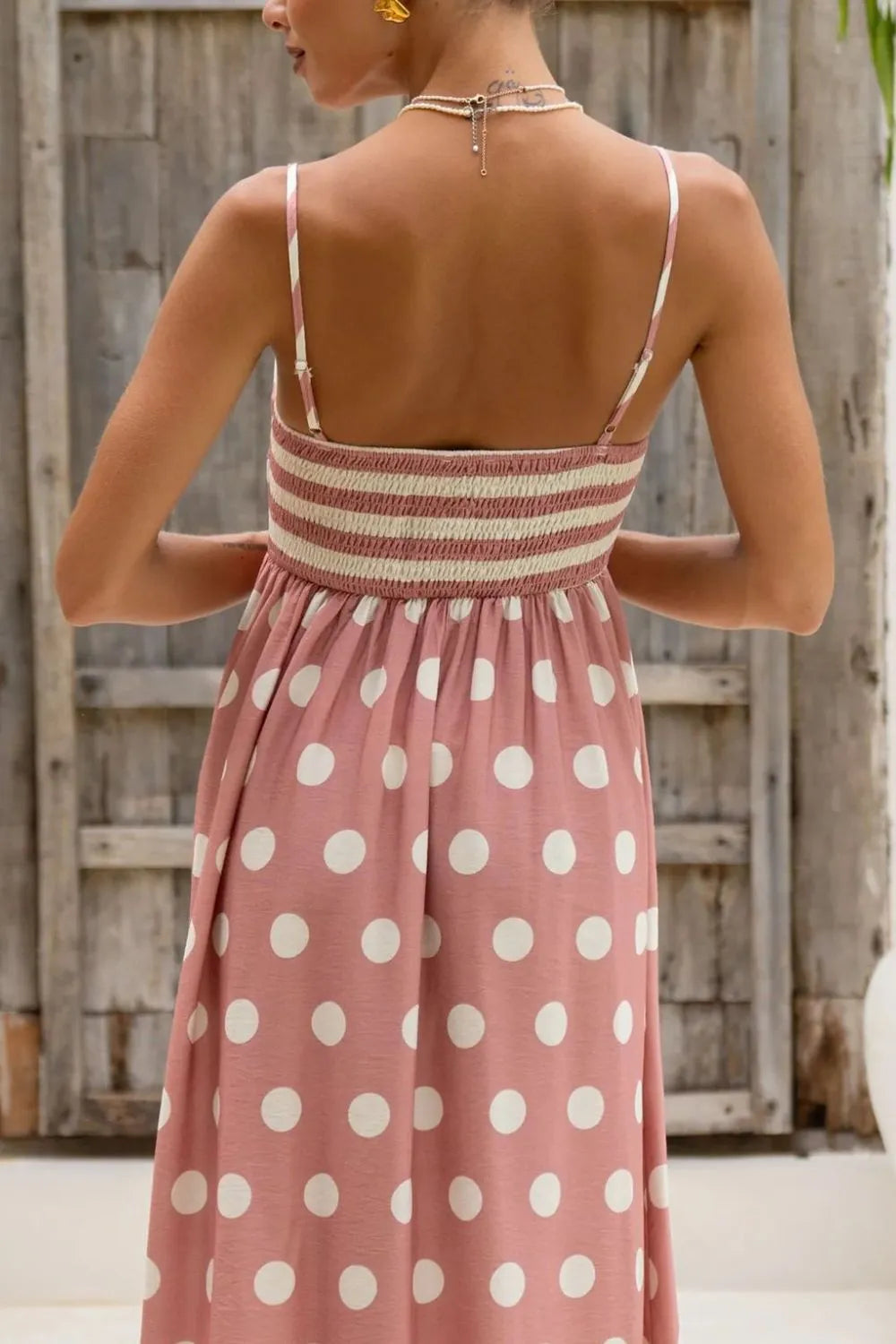 Polka Dot Square Neck Cami Dress