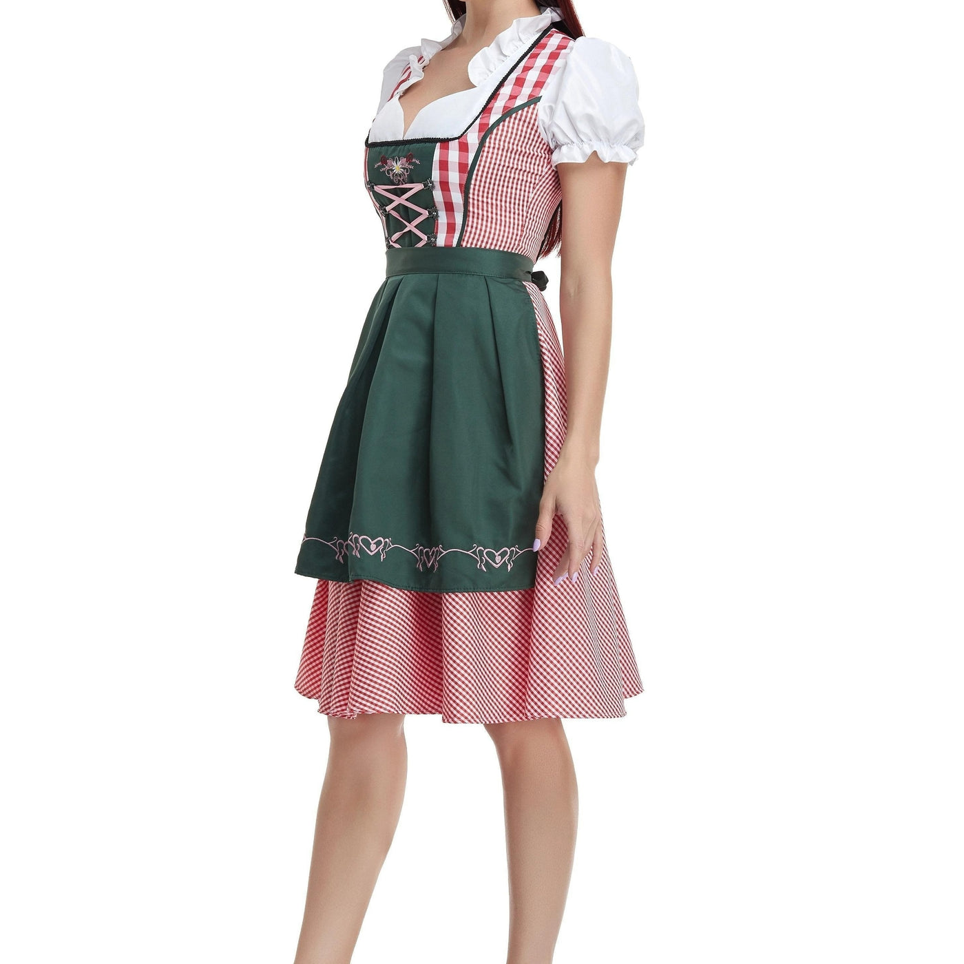 Damen Bayerisches Olivgrün Oktoberfest Dirndl Kleid