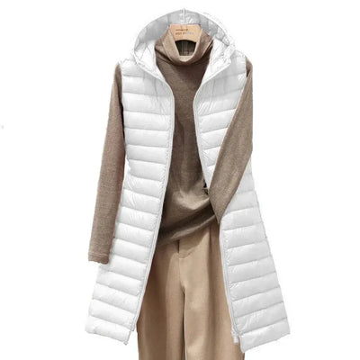 Gera - daunenweste mit kapuze aus baumwolle für frauen