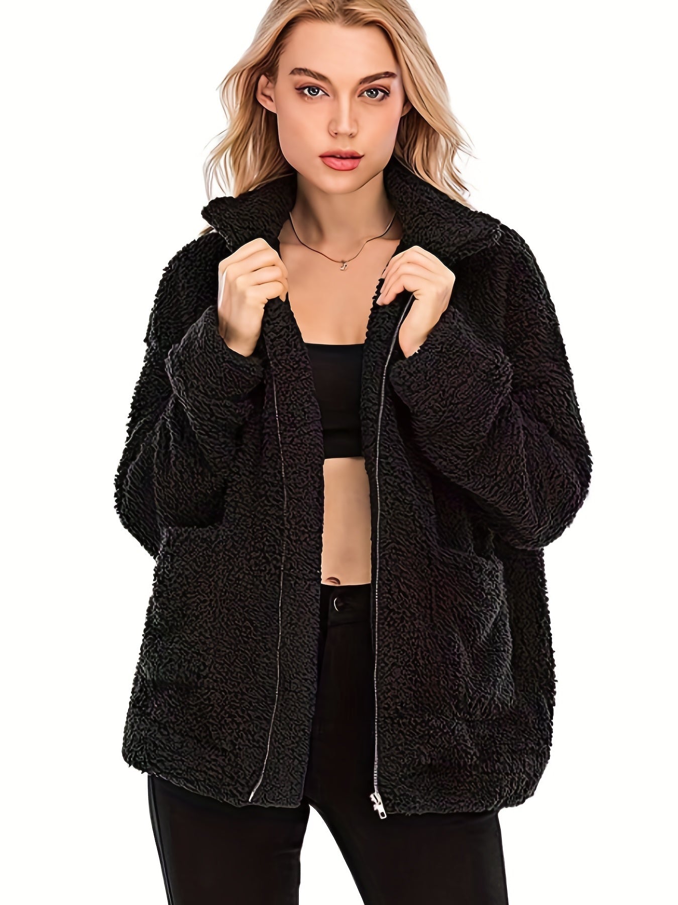 Heidi-Mode | Stylish Teddyjacke mit Reißverschluss