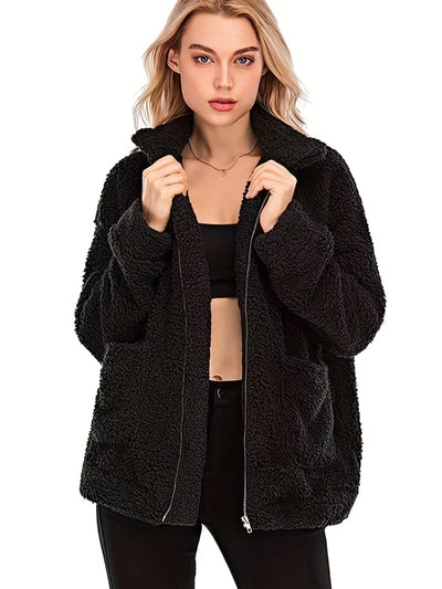 Heidi-Mode | Stylish Teddyjacke mit Reißverschluss