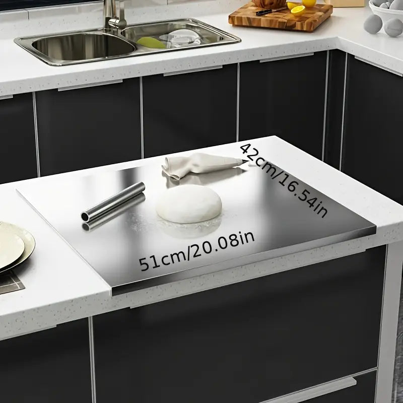 Doppelseitiges Schneidebrett aus Edelstahl – Rutschfest & Hygienisch | Perfekt für die Küche