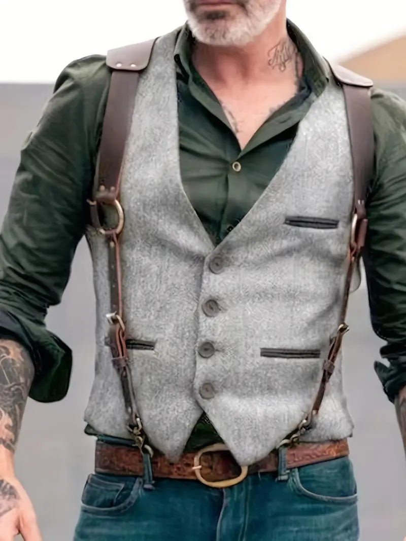 Trachtenweste für Herren - Vintage Gilet-Weste mit Schulterholster