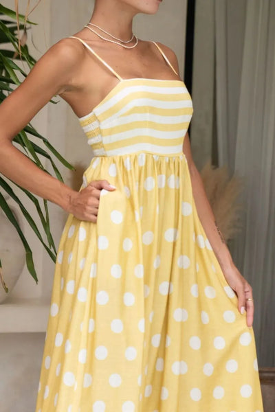 Polka Dot Square Neck Cami Dress