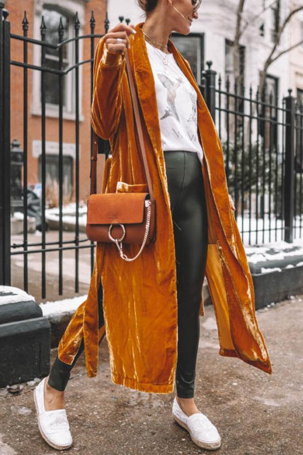 Heidi-Mode | Stilvolle Samt Lange Jacke