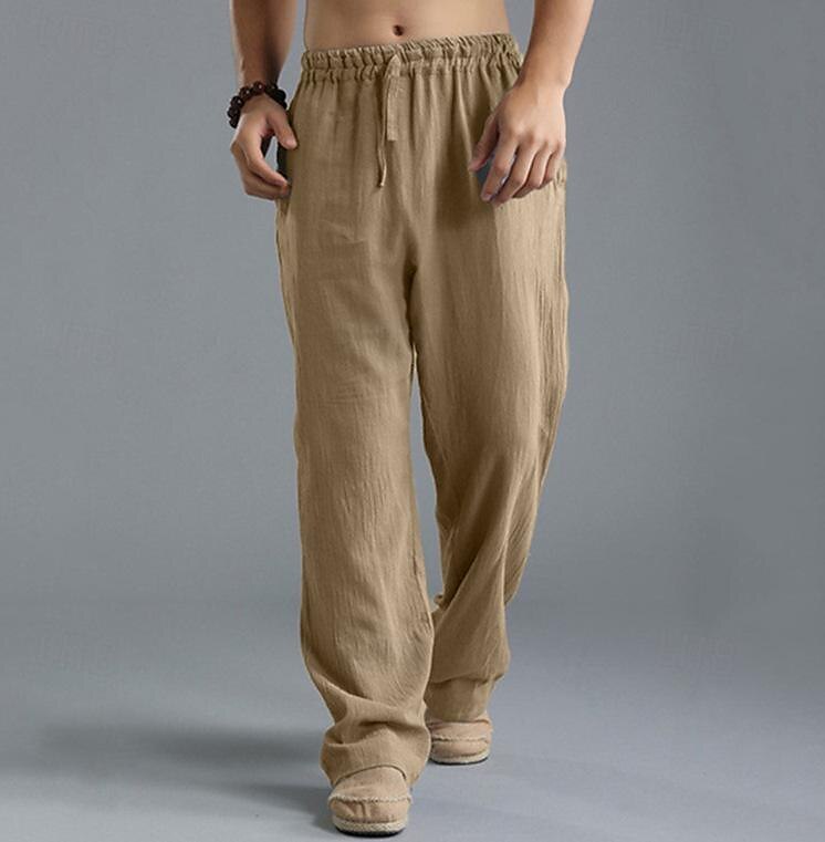 Classic Medieval Straight Leg Cotton Linen Trouser
