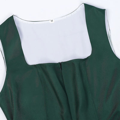 Oktoberfest Burgundy Green Blue Dirndl Dress with Apron and Blouse