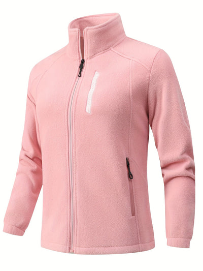 Fleecejacke Damen Mit Stehkragen | Reißverschluss Sportjacke Outdoor