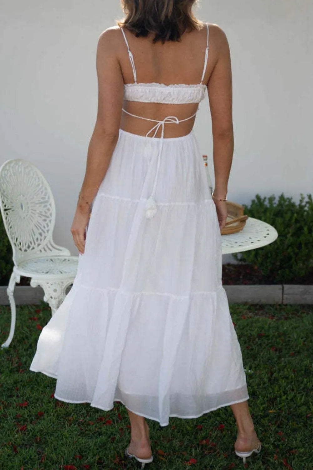 Cutout Square Neck Midi Cami Dress