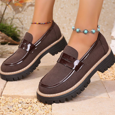 Round Toe Platform Loafers