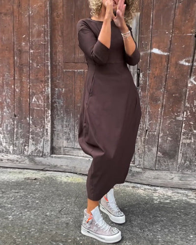 Elegantes Langarmkleid mit Taschen für Damen