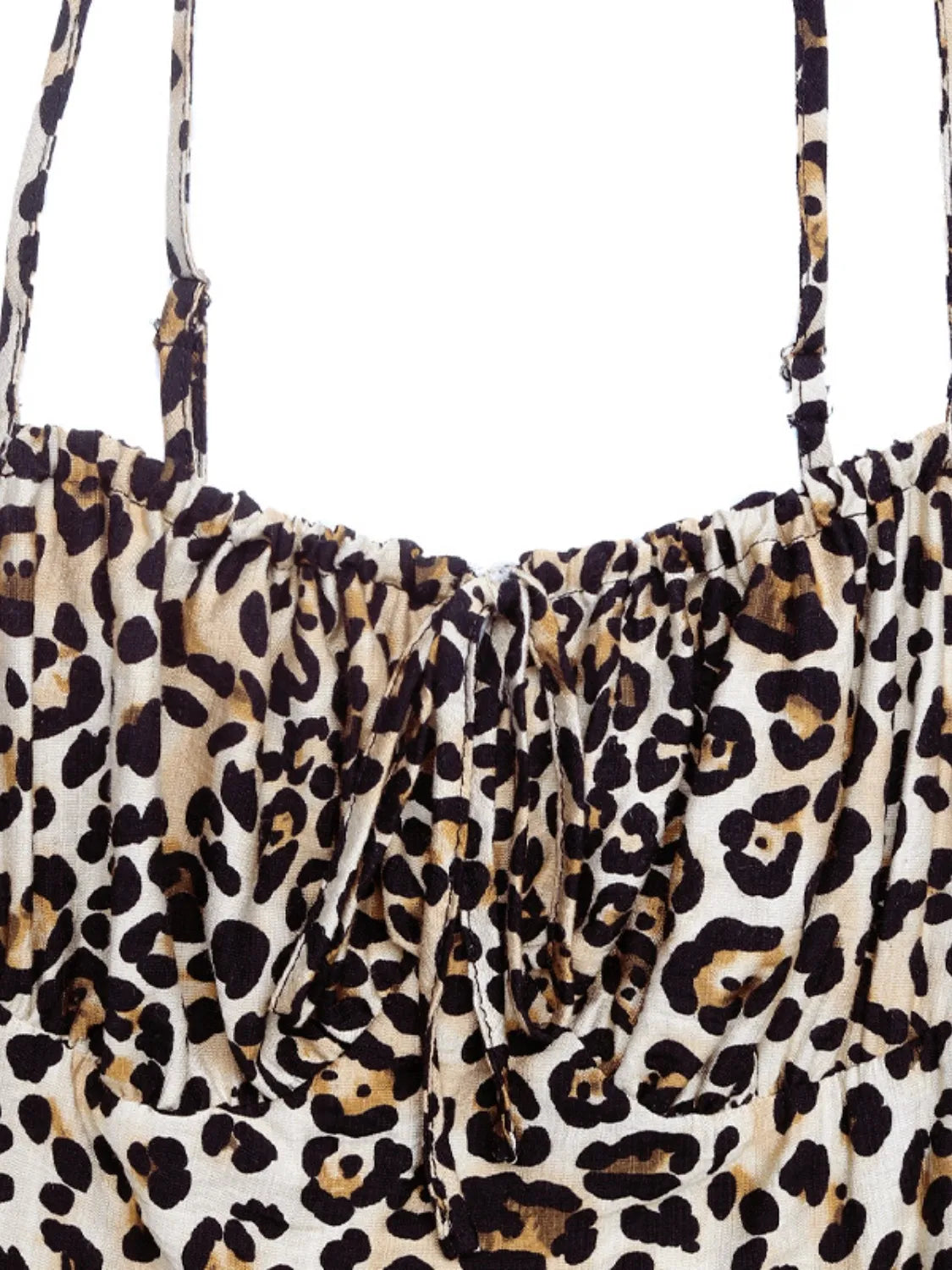 Smocked Leopard Midi Cami Dress