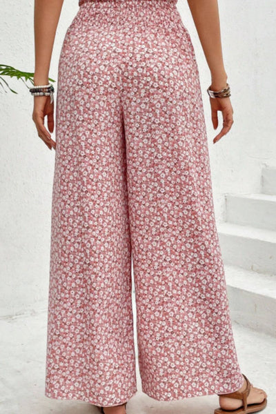 Slit Printed Wide leg Pants