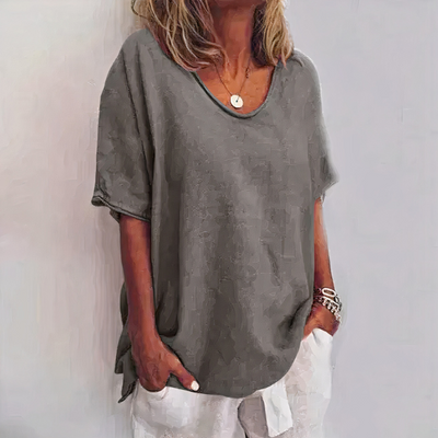 Damen bequemes lockeres T-Shirt | Kurzarm