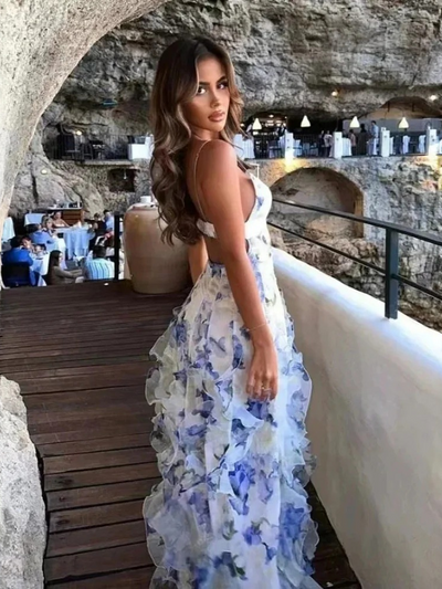 Damen Blumen Urlaub Sommerkleid | Maxi