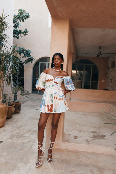 Olga | Kurzes V-Ausschnitt Sommerkleid