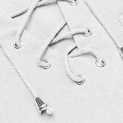 Medieval Pirate Style Linen Cotton Blend Drawstring Shirt