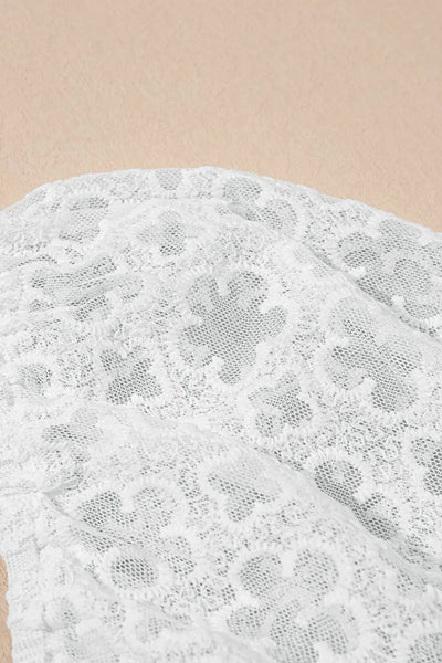 Lace Puff Sleeve Empire Waist Mini Dress