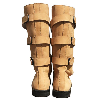 Medieval Triple Strap Combat Style Tall Boots