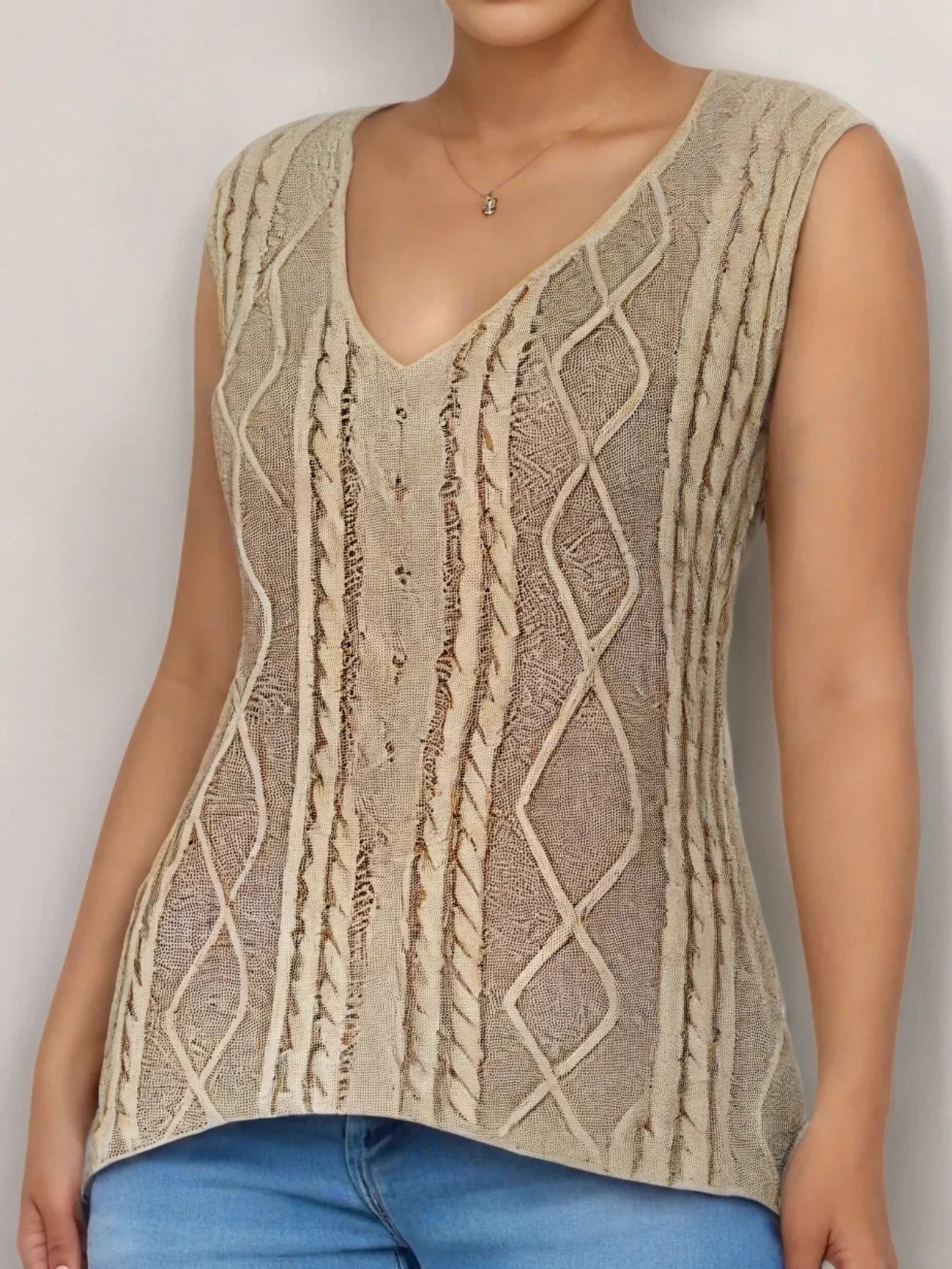 Juno – Lässiges ärmelloses Oberteil Mit V Ausschnitt