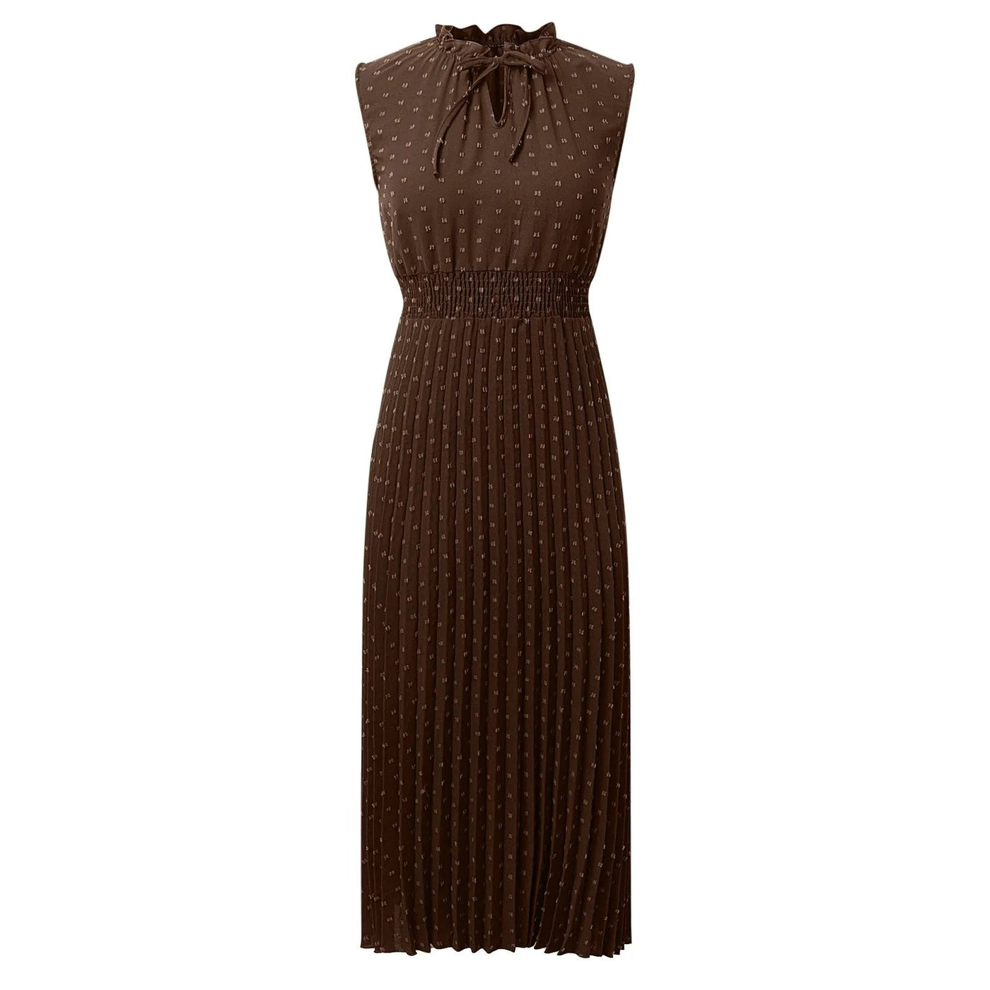 Karin Sommerkleid | Elegantes plissiertes Ärmelloses Midikleid für Sommer