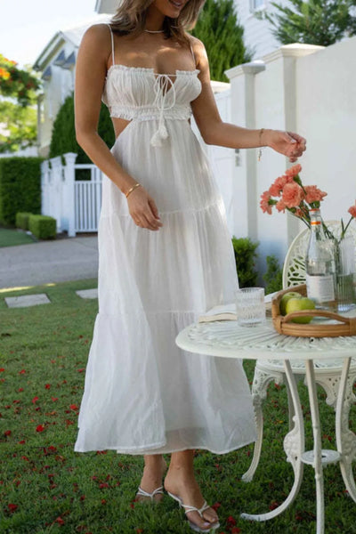 Cutout Square Neck Midi Cami Dress