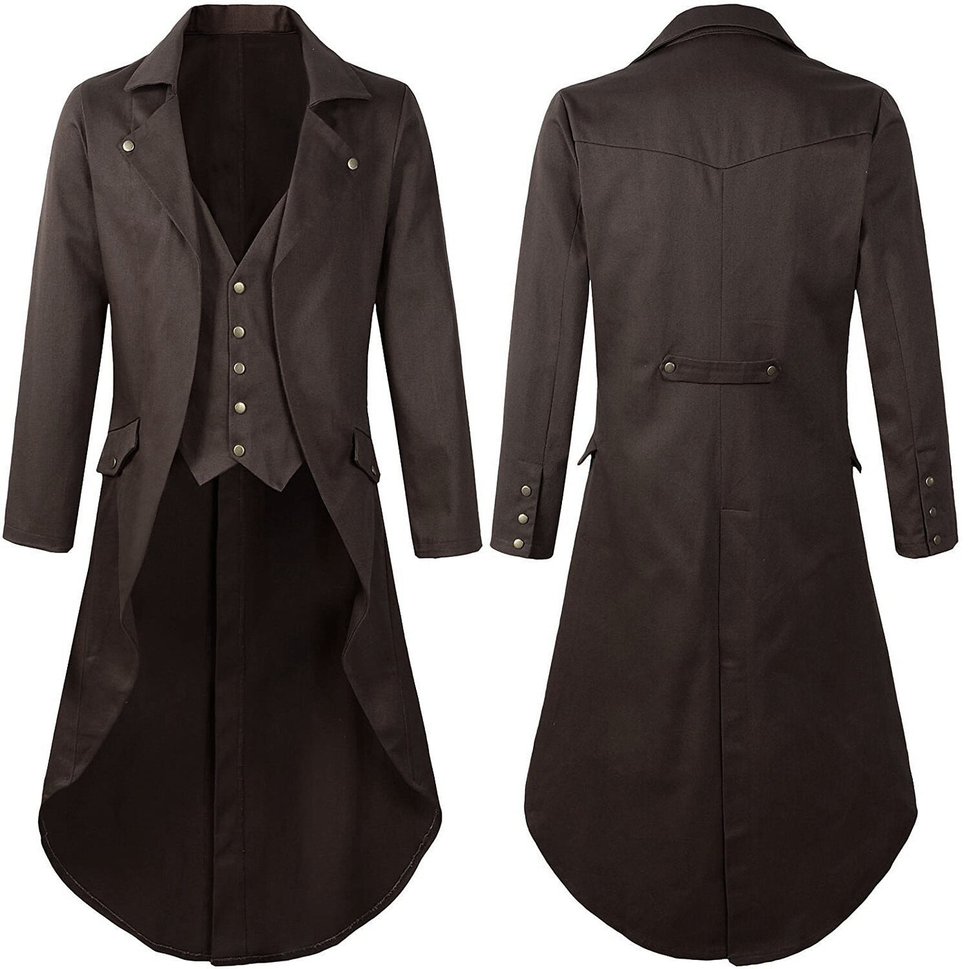Men's Steampunk Solid Color Tailcoat