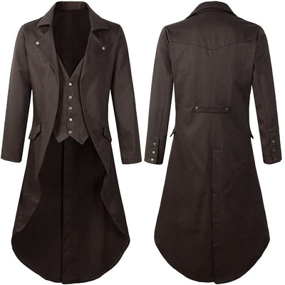Men's Steampunk Solid Color Tailcoat