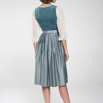 Oktoberfest Blue Classic Dirndl Dress with Apron