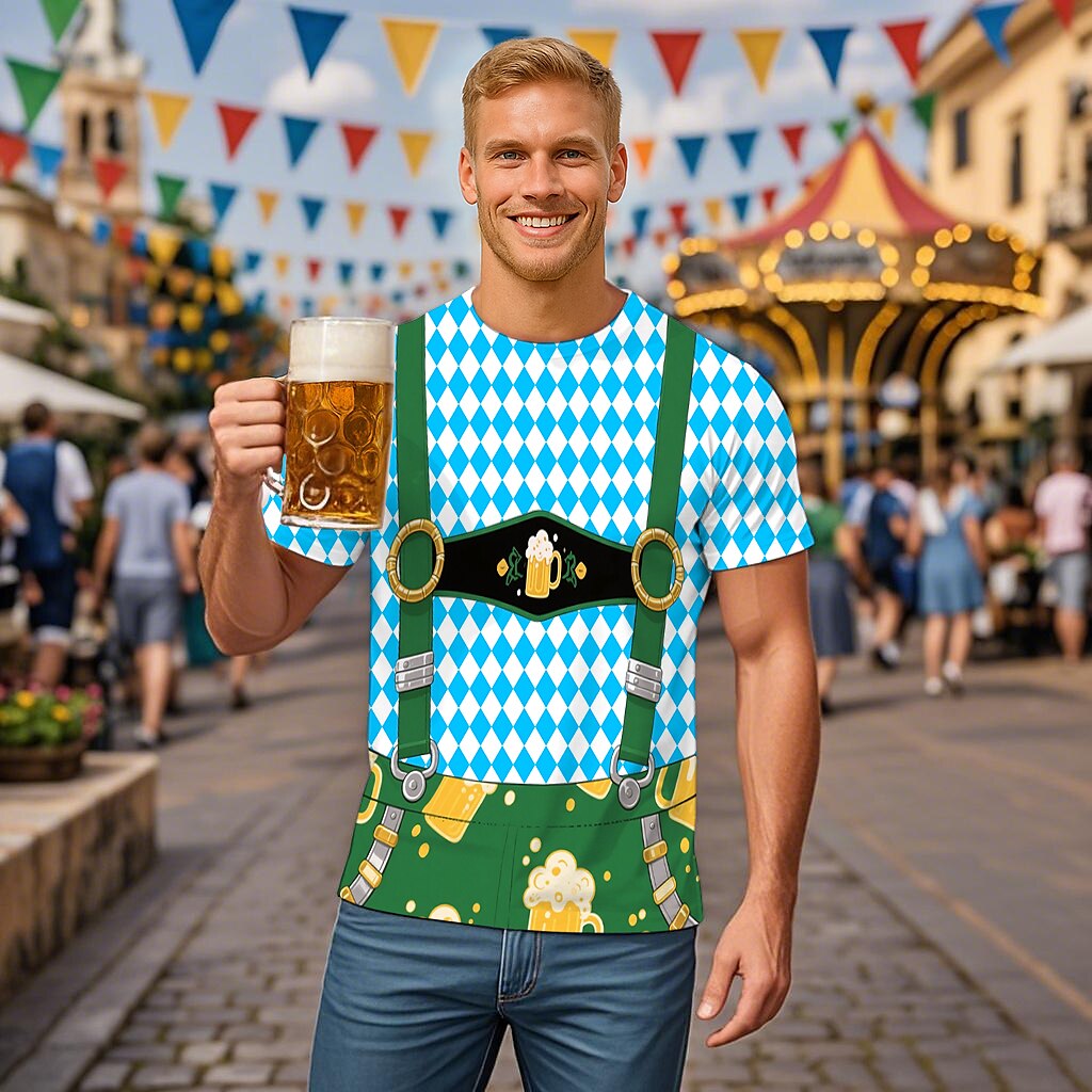 Men's Oktoberfest Lederhosen Graphic T-shirt