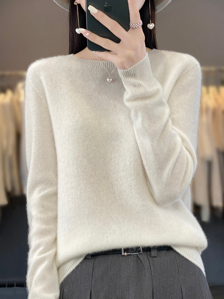 Heidi-Mode | Lässiger O-Ausschnitt Strickpullover