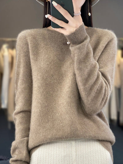 Heidi-Mode | Lässiger O-Ausschnitt Strickpullover