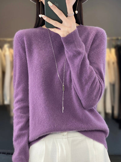 Heidi-Mode | Lässiger O-Ausschnitt Strickpullover