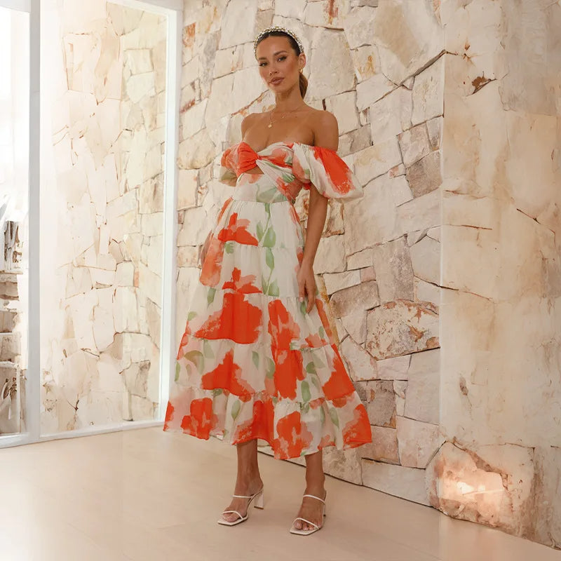 Heidi-Mode | Blumenmuster Maxikleid