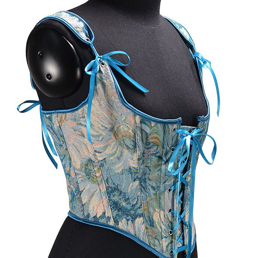 Renaissance Style Floral Lace Design Corset Vest