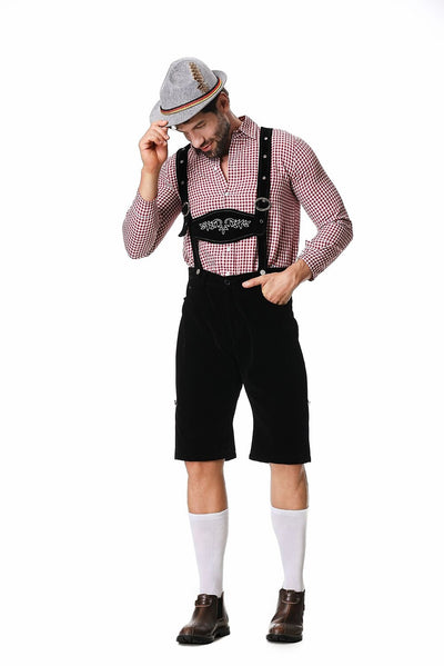 Oktoberfest Men’s Costume Set with Shirt, Suspenders and Hat