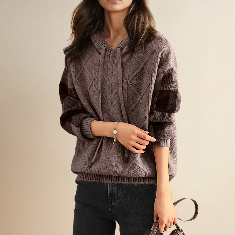 HOODED JACQUARD SWEATER | ELEGANTER KOMFORT STIL