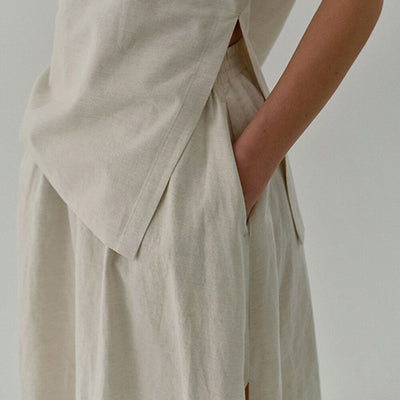 Classic Cotton Linen Blend Skirt