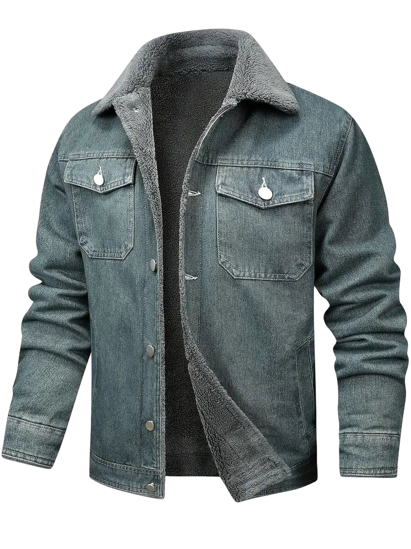 Geoffroy – Vintage Jeans Jacke Mit Fleece Futter