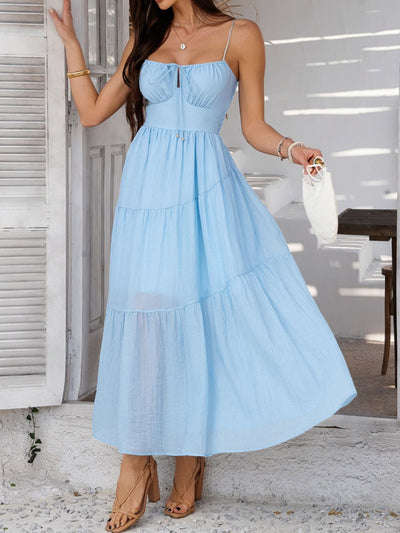 Devine Smocked Tiered Maxi Cami Dress