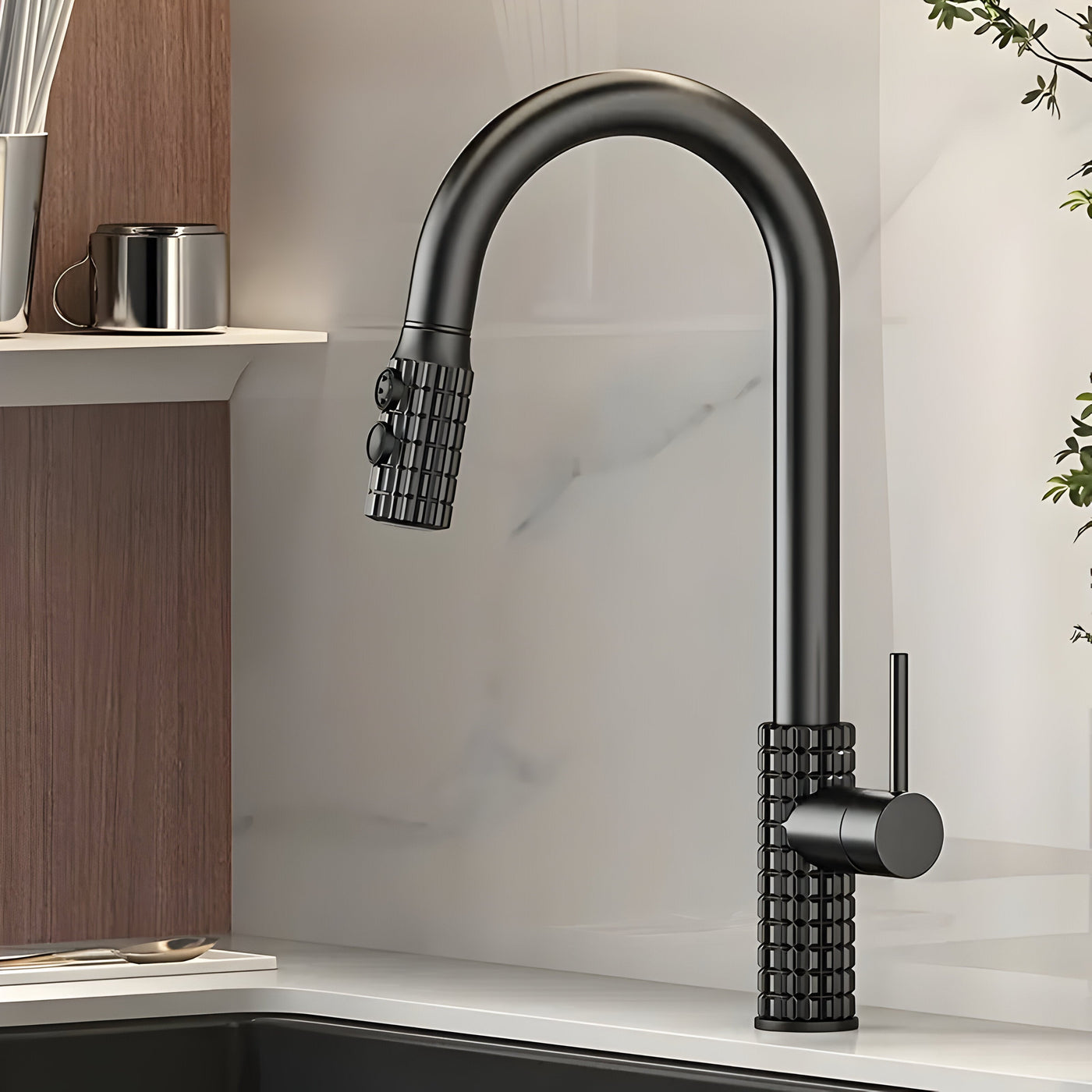 QuintaFlow - Hoher Bogen Metall Küchenarmatur