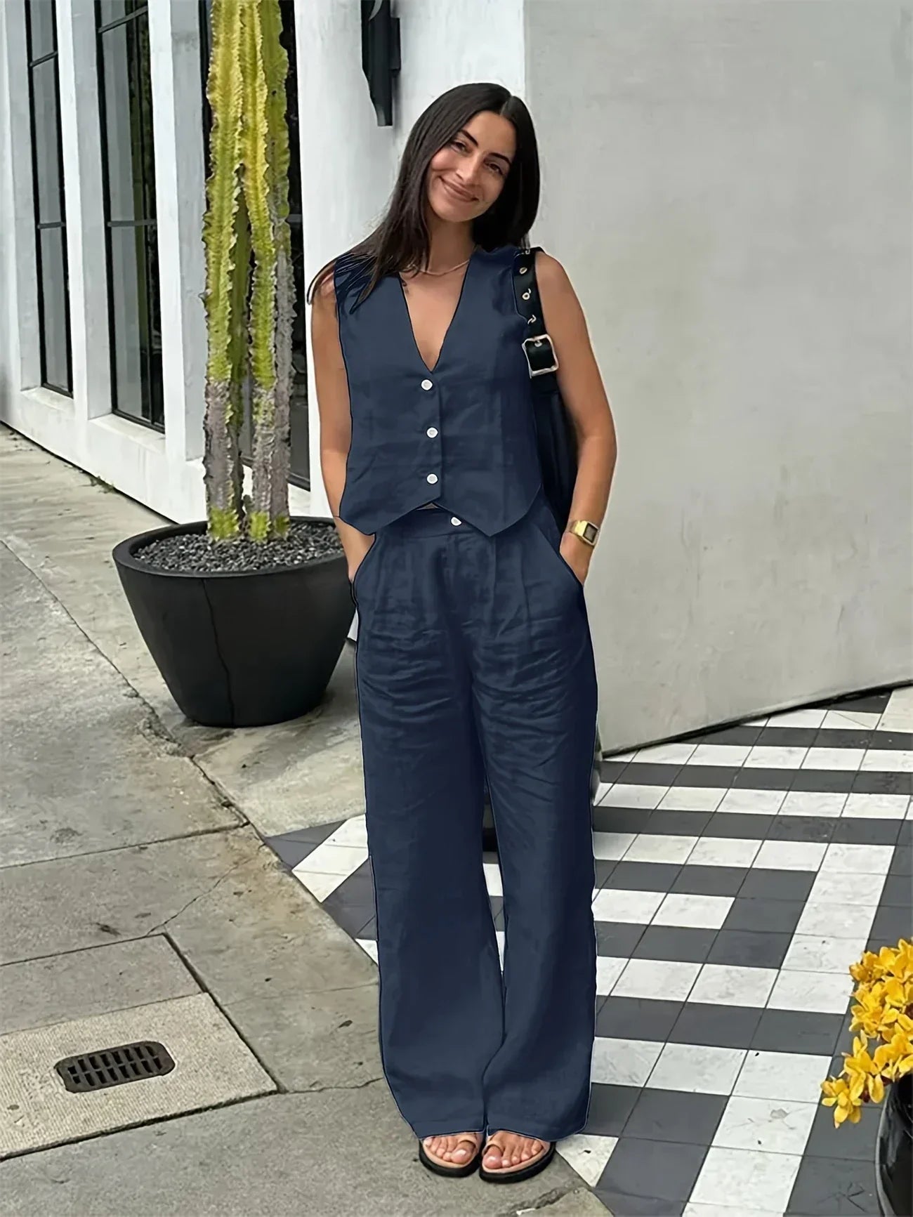 Jorja – Elegantes ärmelloses Zweiteiler Outfit-Set