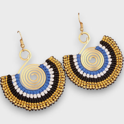 Isalda – Vintage Ohrringe mit Holz & Perlen