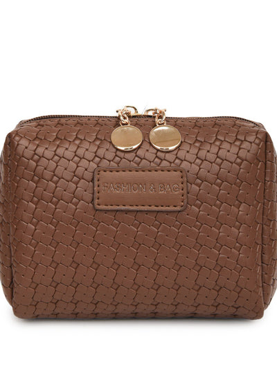 PU Leather Woven Clutch