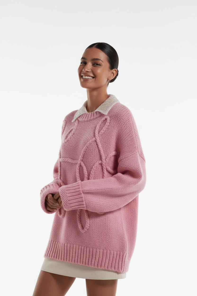 Sienna | Übergroßer Strickpullover Damen Rundhalsausschnitt